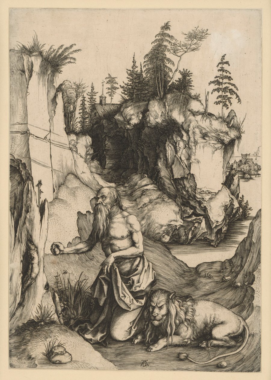 Pyhä Hieronymus erämaassa tekijältä Albrecht Dürer