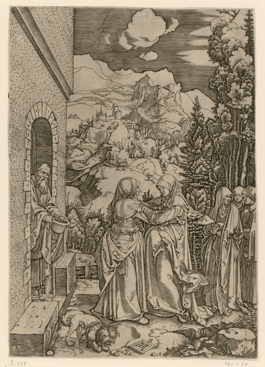Marian vierailu Elisabetin luona (Marian elämä) tekijältä Albrecht Dürer