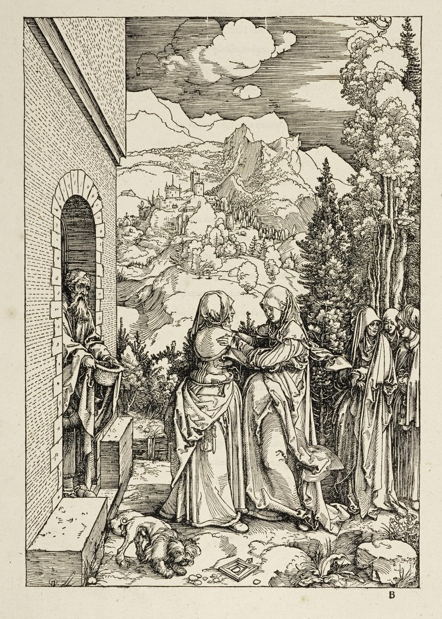 Marian vierailu Elisabetin luona (Marian elämä) tekijältä Albrecht Dürer