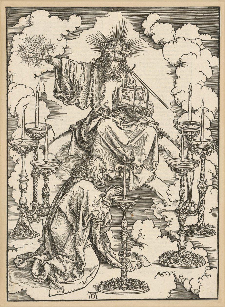 Näky seitsemästä lampunjalasta (Ilmestyskirja) tekijältä Albrecht Dürer