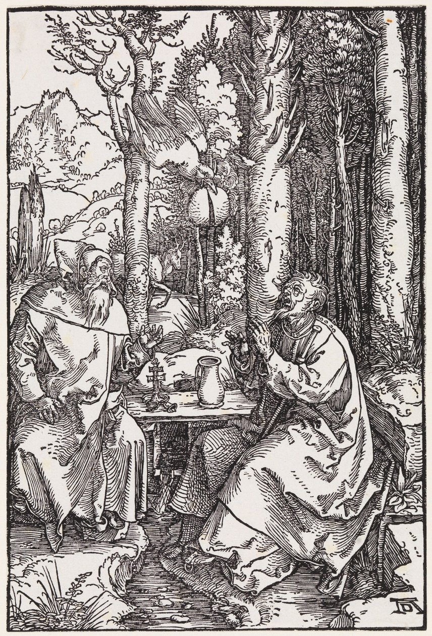 Pyhät erakot Antonius ja Paulus tekijältä Albrecht Dürer