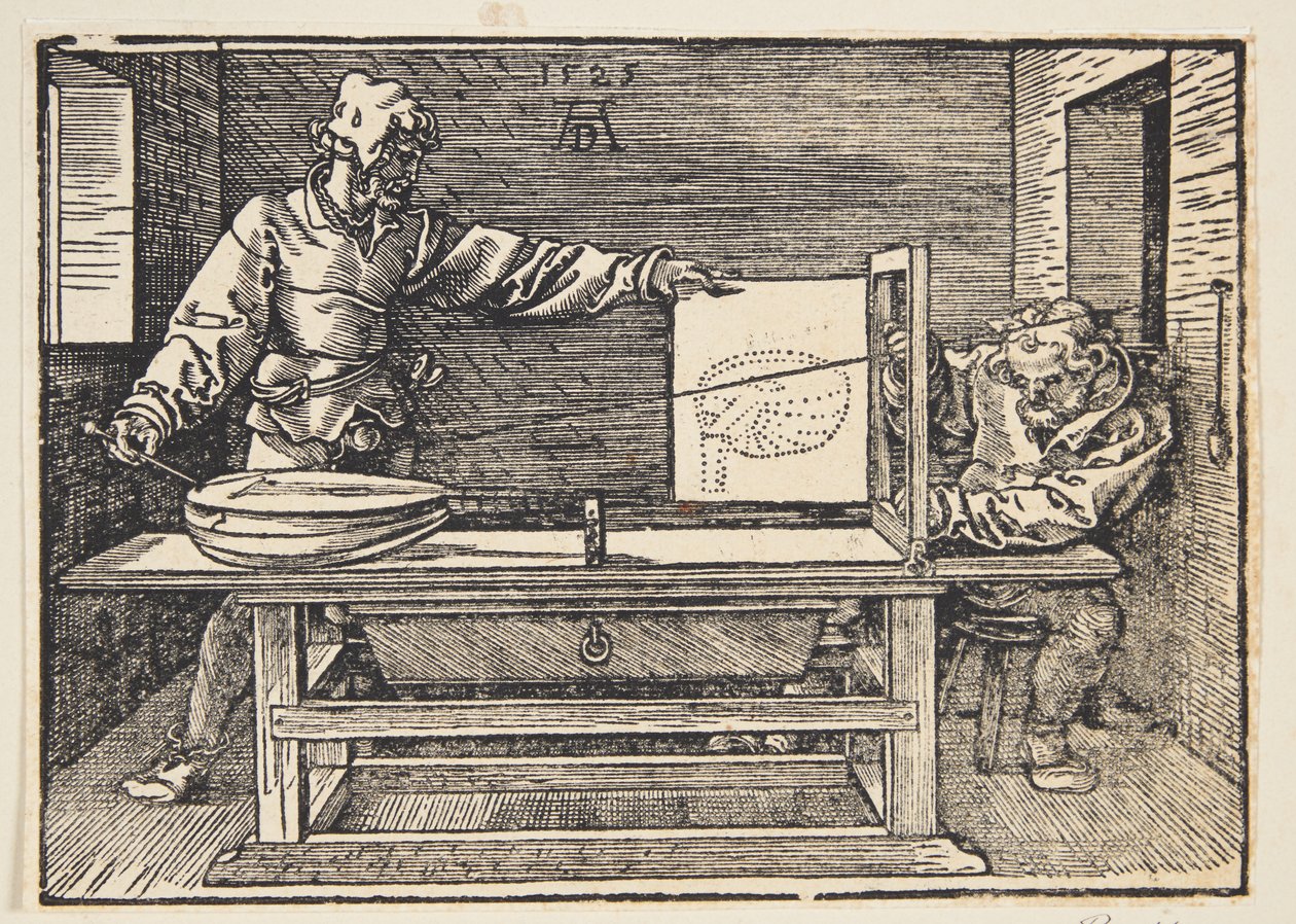Piirtäjä piirtää luutua tekijältä Albrecht Dürer