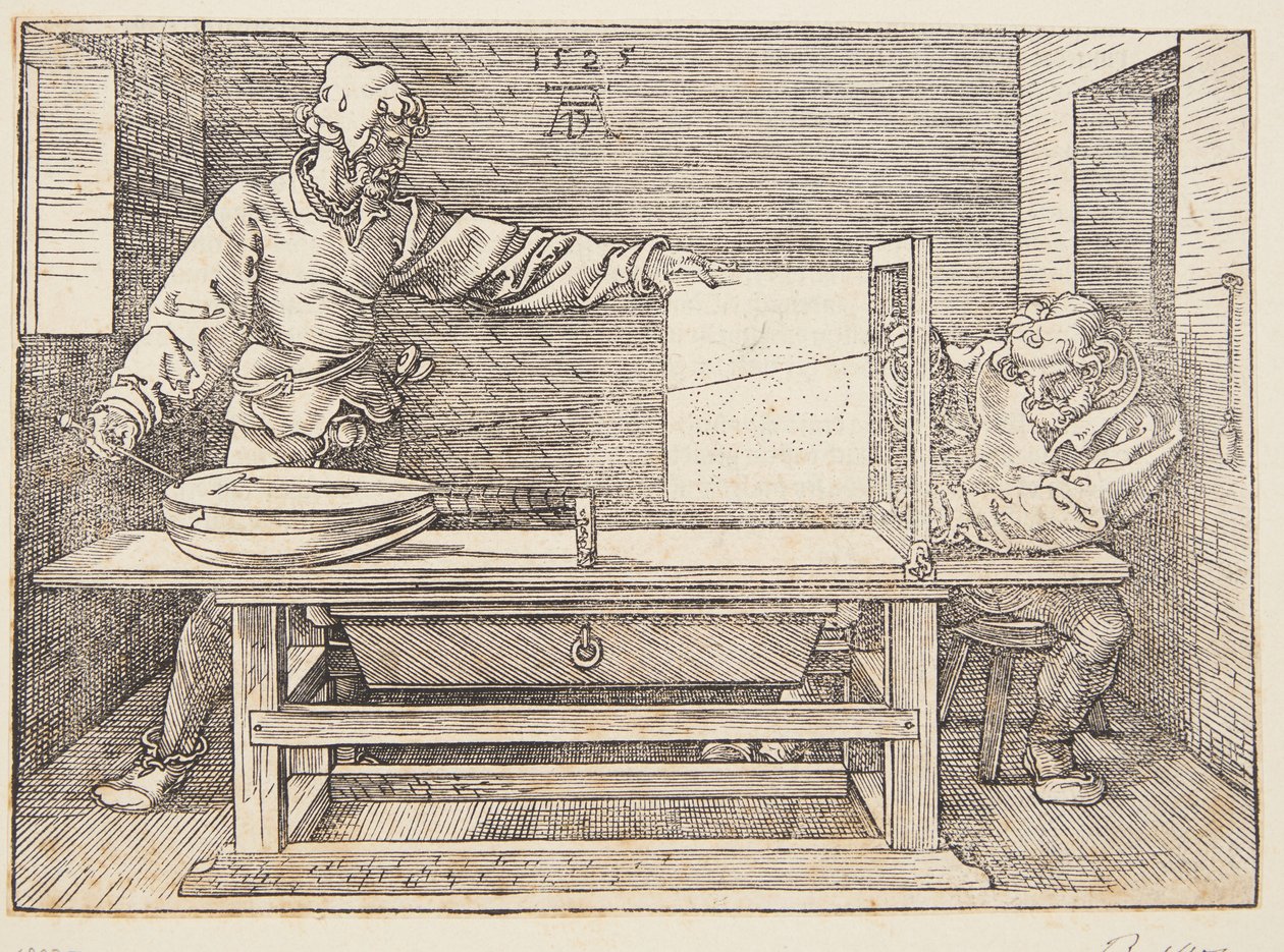 Piirtäjä piirtää luutua tekijältä Albrecht Dürer