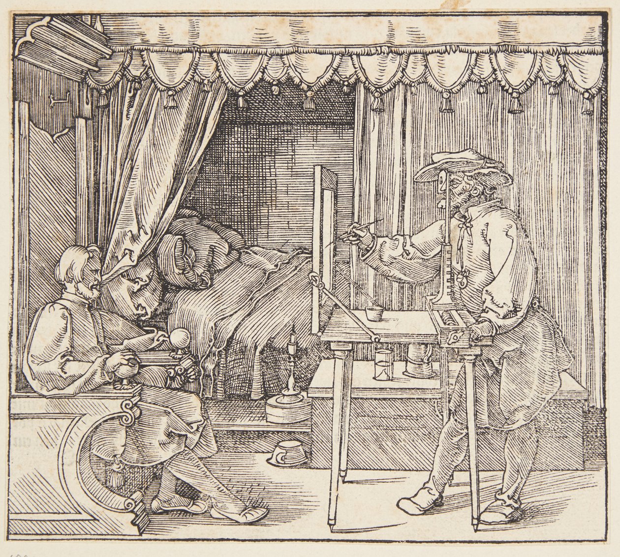 Piirtäjä piirtää muotokuvan tekijältä Albrecht Dürer