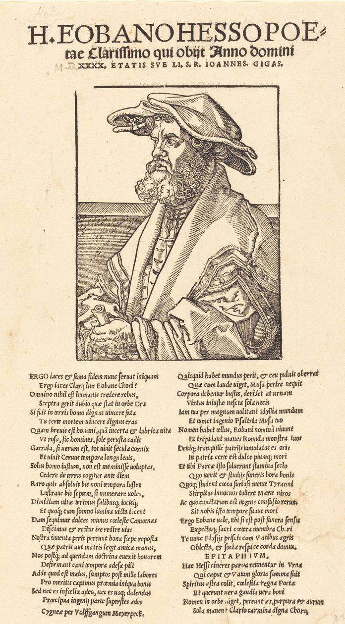 Eobanus Hess, 1526. finlandès tekijältä Albrecht Dürer