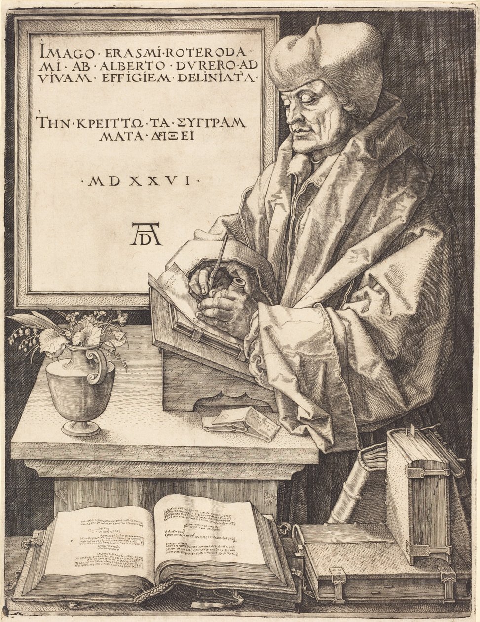 Erasmus Rotterdamilainen tekijältä Albrecht Dürer