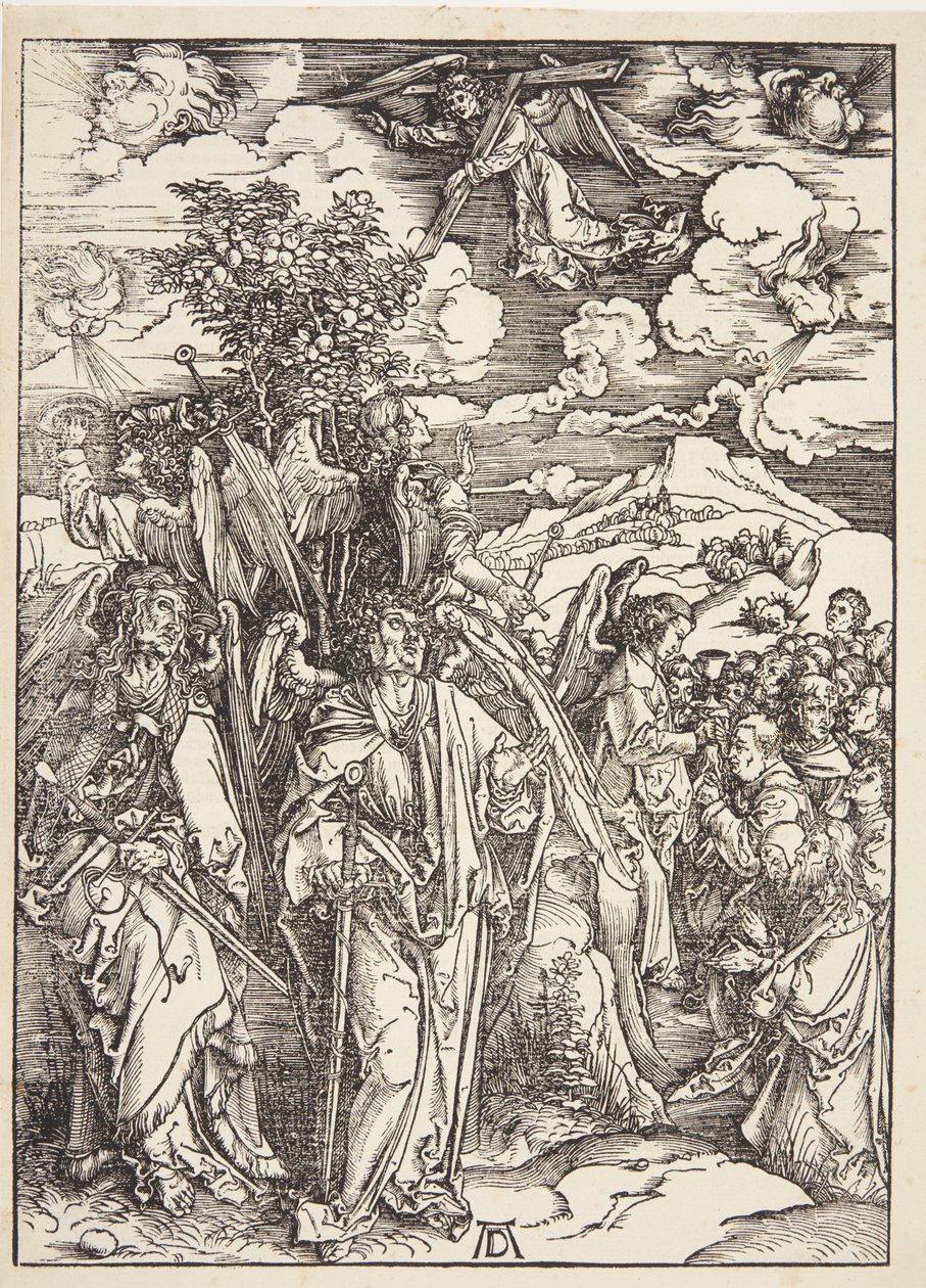 Neljä enkeliä pysyttelemässä tuulessa tekijältä Albrecht Dürer