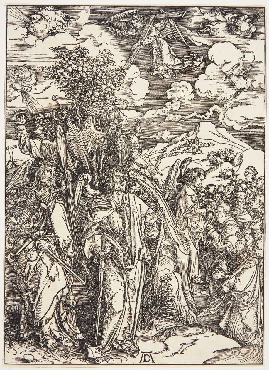Neljä enkeliä pysyttelemässä tuulessa tekijältä Albrecht Dürer