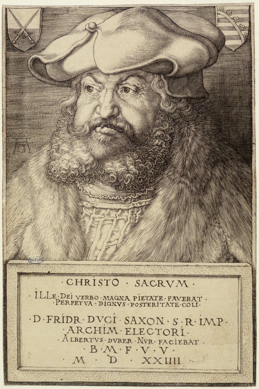 Frédéric Viisas, Saksin vaaliruhtinas (Bartsch 104) tekijältä Albrecht Dürer
