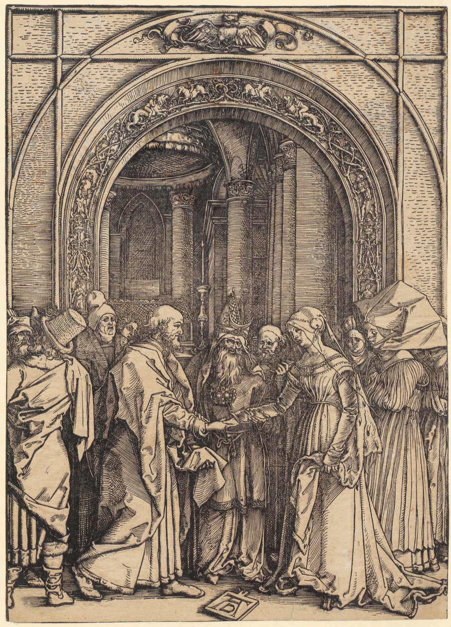 Marian syntymä, sarjan ”Marian elämä” 5. sivu tekijältä Albrecht Dürer