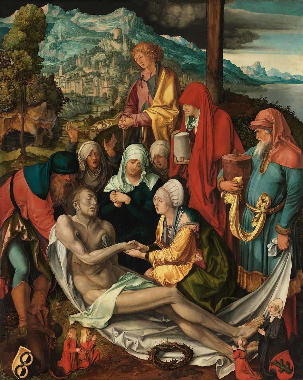 Saksa: Beweinung Christi ("Glimsche Beweinung") Kristuksen valittaminen. tekijältä Albrecht Dürer