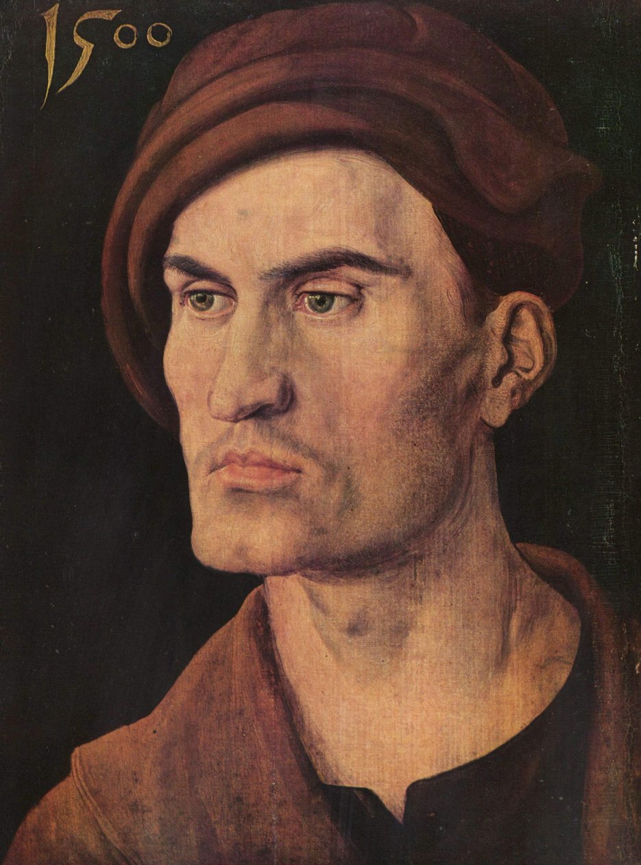 Saksan kieli: Bildnis eines jungen Mannes Nuoren miehen muotokuva (Portrait of a Young Man) tekijältä Albrecht Dürer