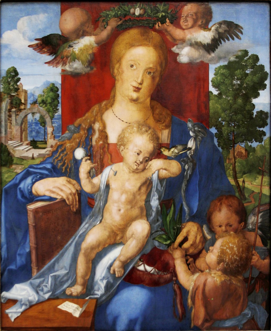 Saksaksi: Die Madonna mit dem Zeisig Madonna ja siippa (Madonna ja siippa) tekijältä Albrecht Dürer