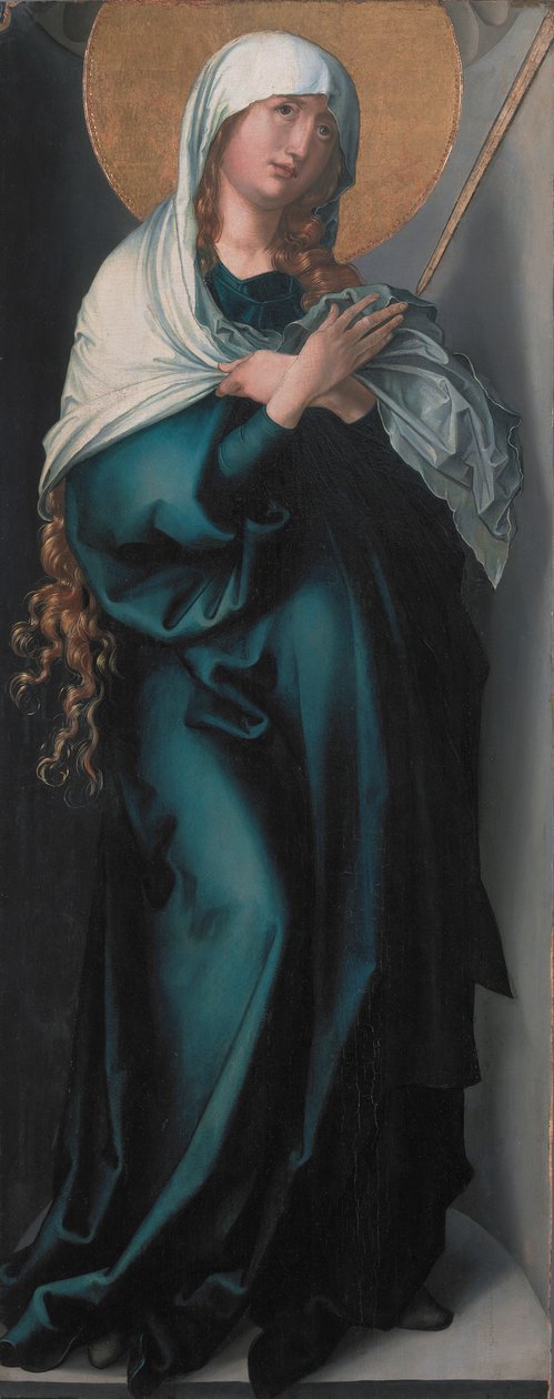 Saksan kieli: Maria als Schmerzensmutter Marian seitsemän murhetta - Our Lady of Sorrows (Sureva Maria) tekijältä Albrecht Dürer