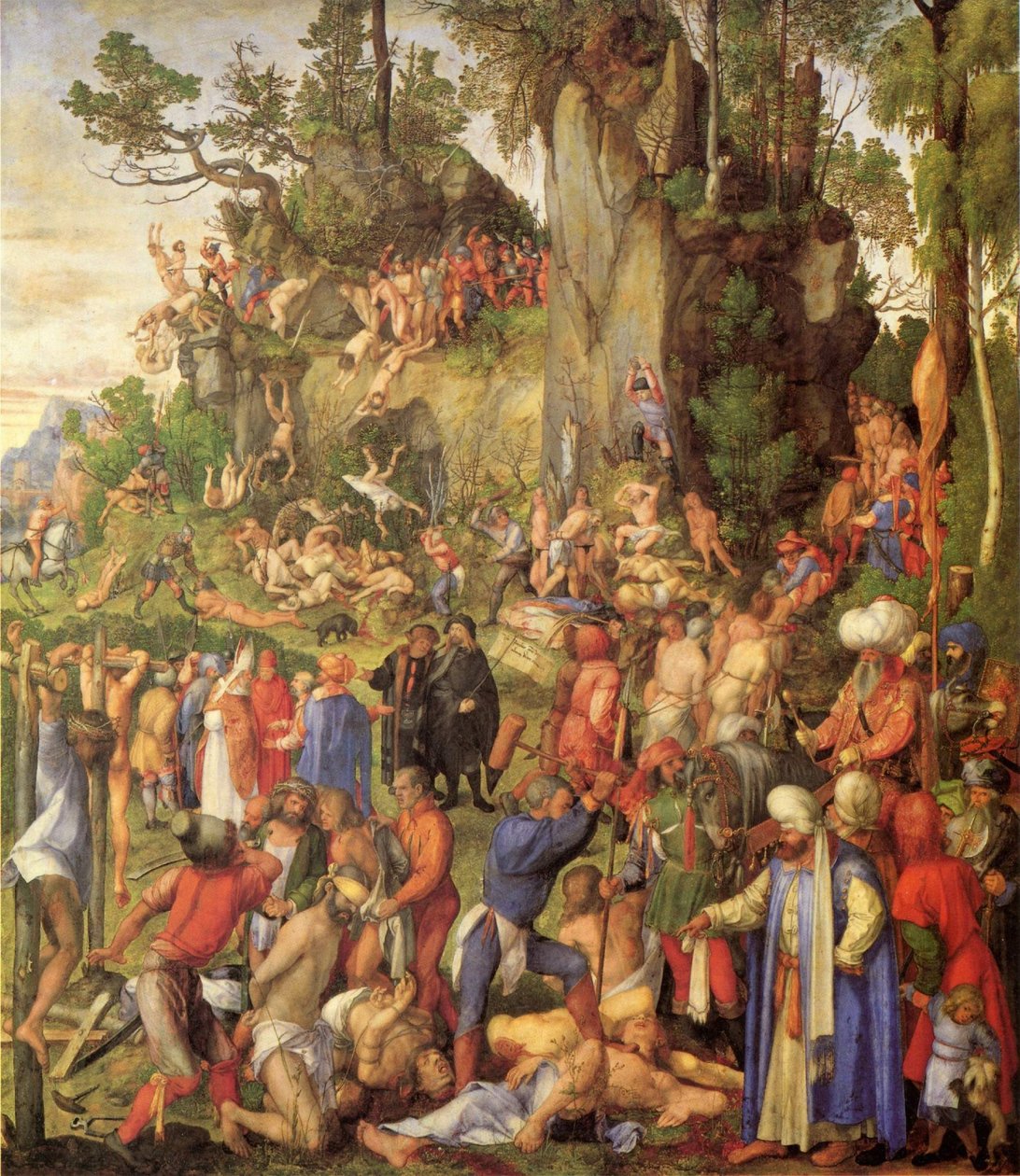 Saksa: Marter der zehntausend Christen Kymmenen tuhannen marttyyrin marttyyrikuolema tekijältä Albrecht Dürer