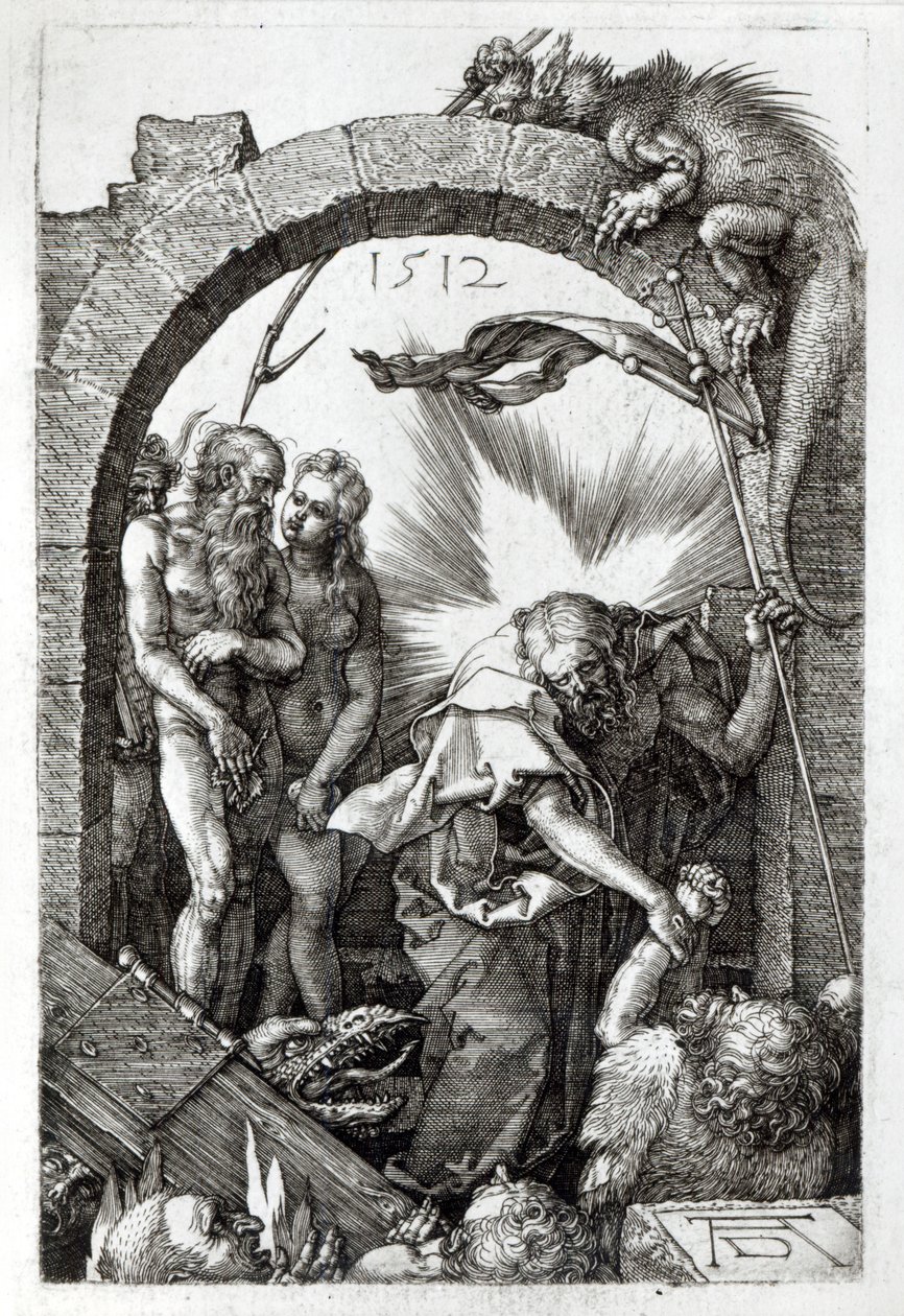 Harrowing of Hell tai Kristuksen laskeutuminen Limboon, 1512 tekijältä Albrecht Dürer