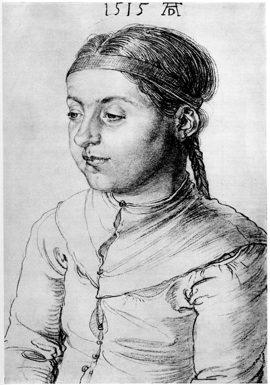 Tytön pää, 1515, 1936 tekijältä Albrecht Dürer