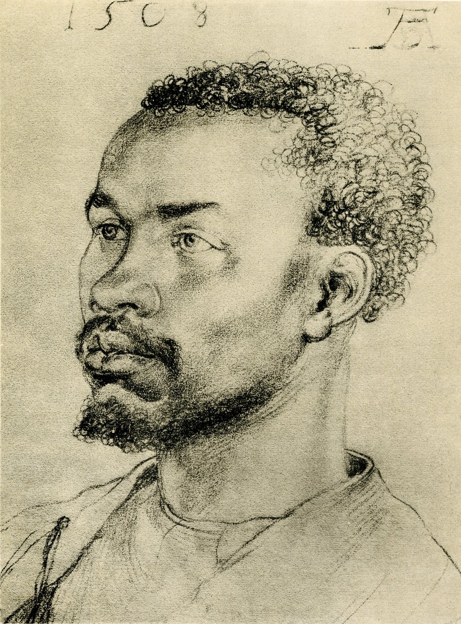 Mustan afrikkalaisen pää tekijältä Albrecht Dürer