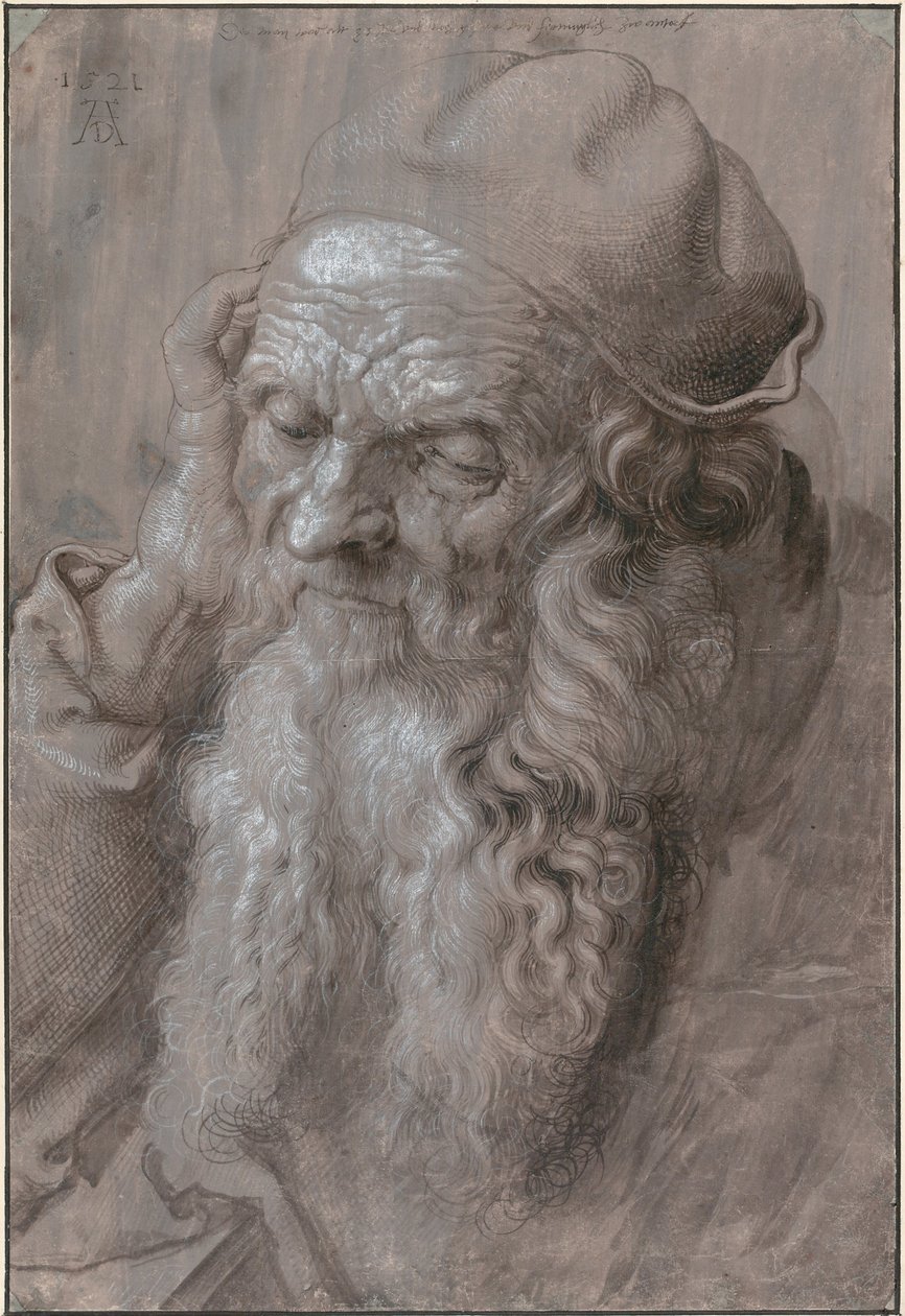 Vanhan miehen pää, 1521 tekijältä Albrecht Dürer