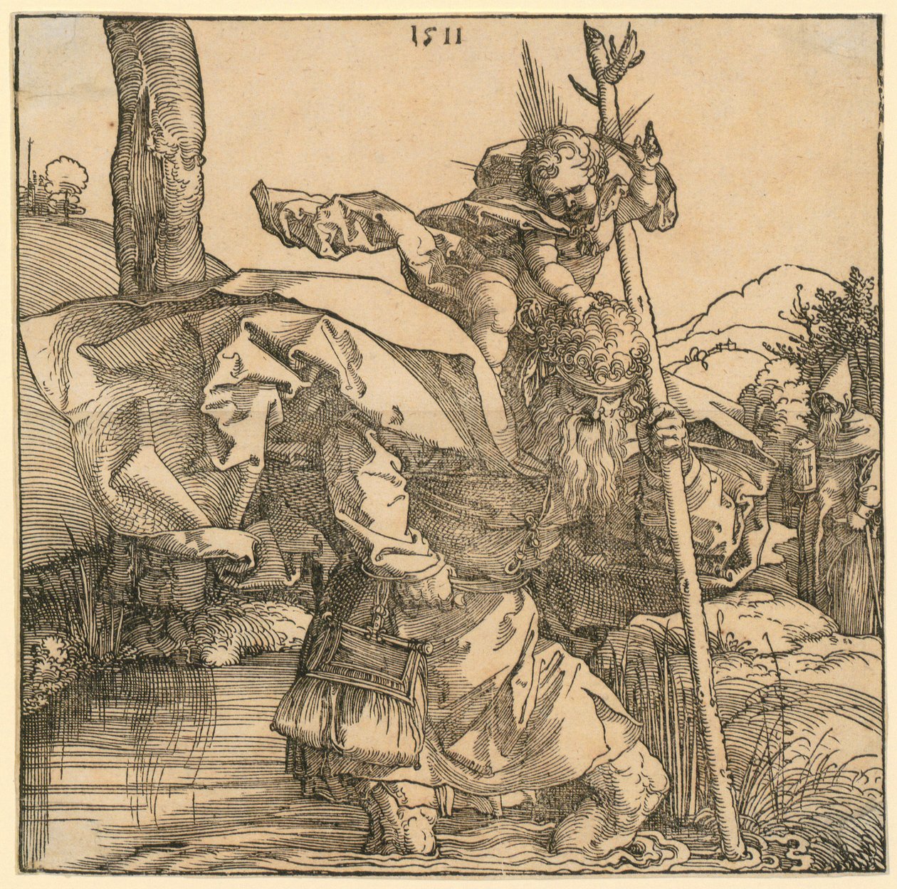 Pyhä perhe Joakimin ja Annan kanssa puun alla tekijältä Albrecht Dürer