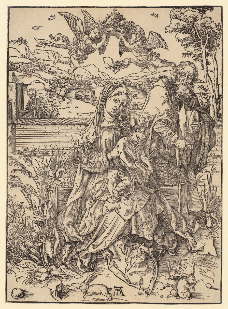 Pyhä perhe ja kolme jänistä tekijältä Albrecht Dürer