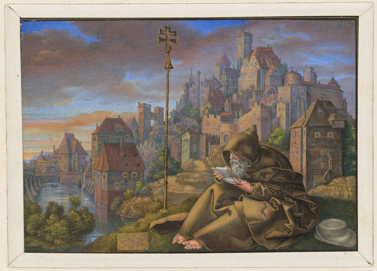 Pyhä Antonius lukemassa tekijältä Albrecht Dürer