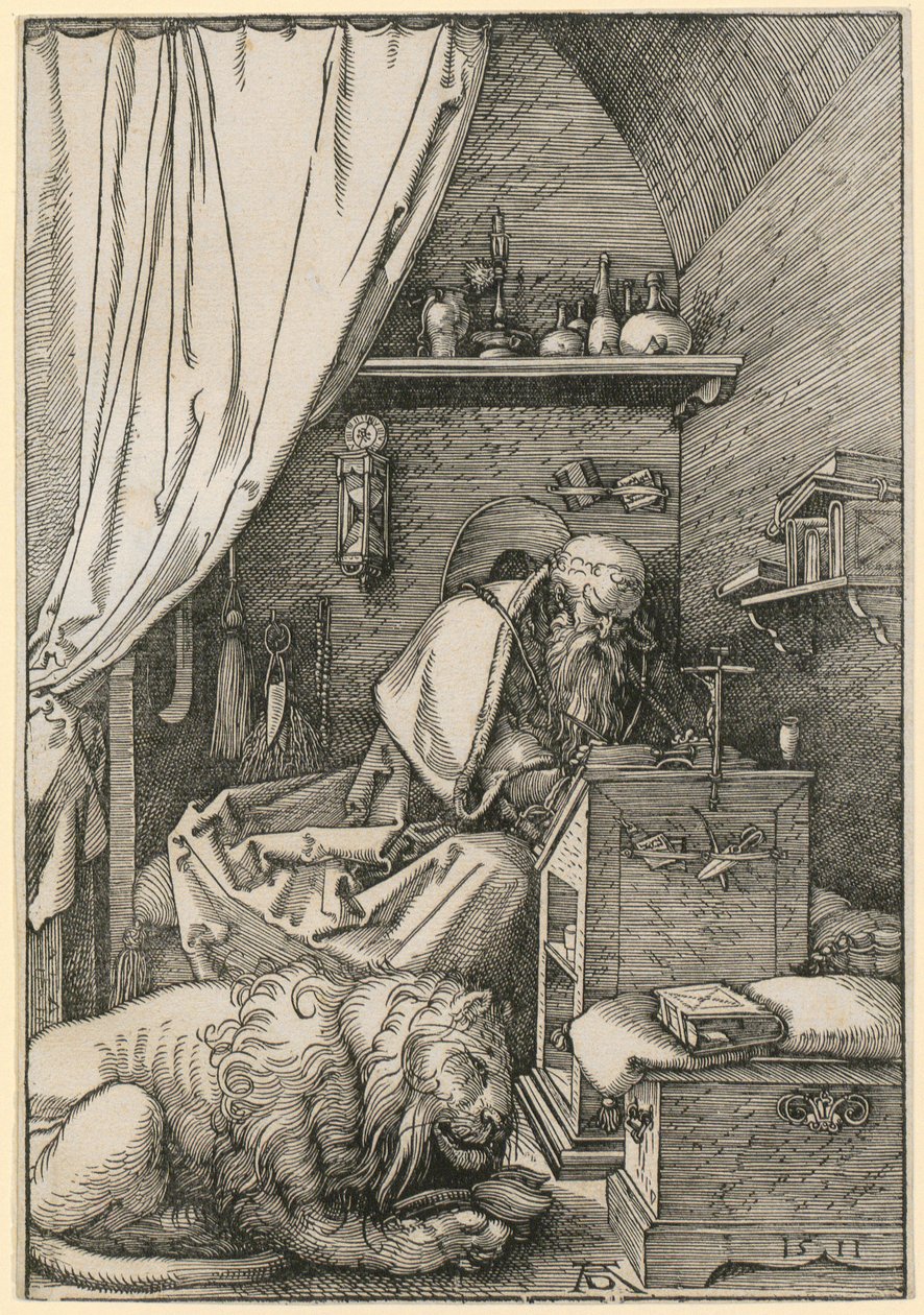 Pyhä Hieronymus kammiossaan tekijältä Albrecht Dürer
