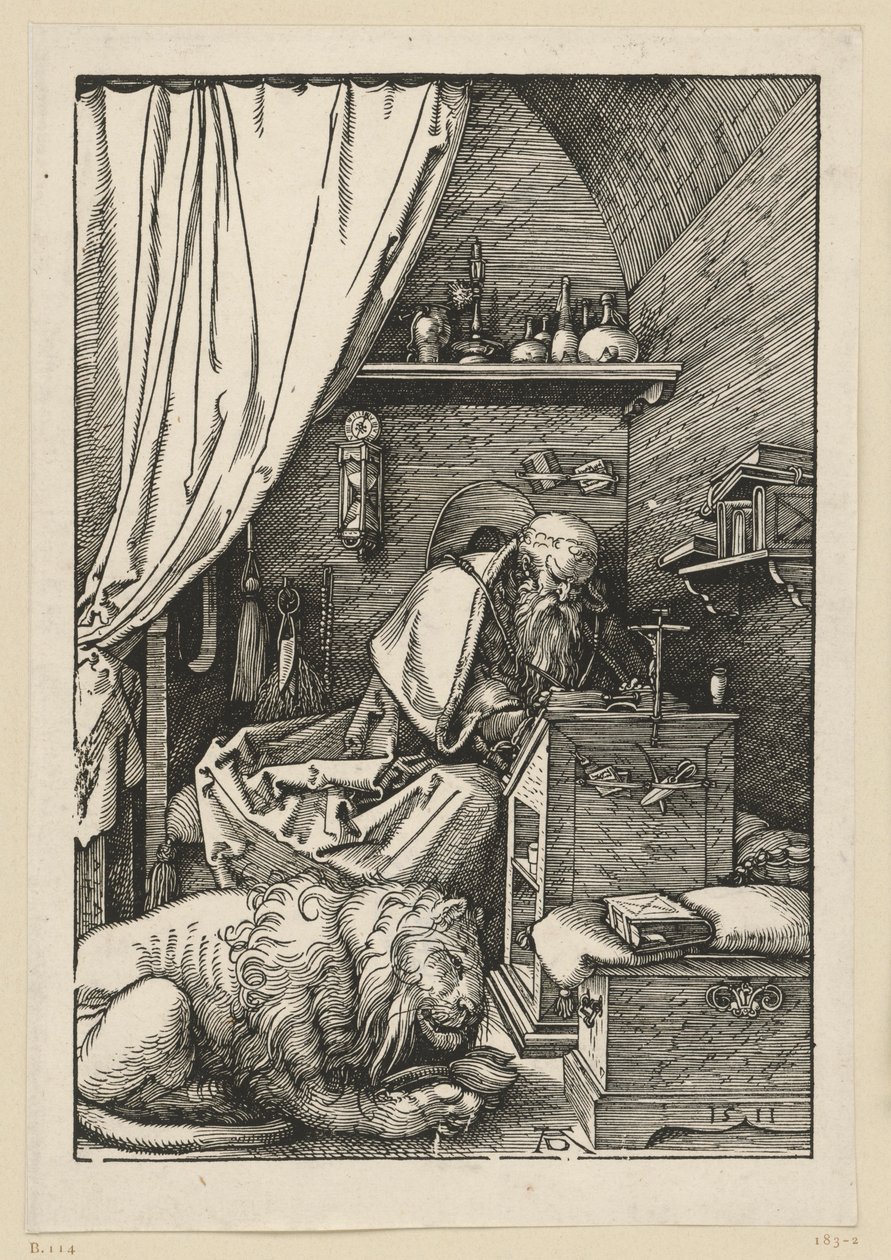Pyhä Hieronymus kammiossaan tekijältä Albrecht Dürer