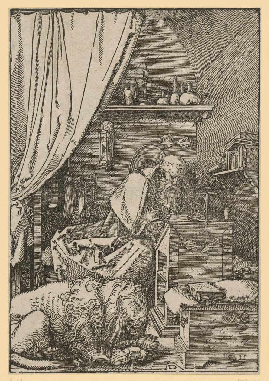 Pyhä Hieronymus kammiossaan tekijältä Albrecht Dürer
