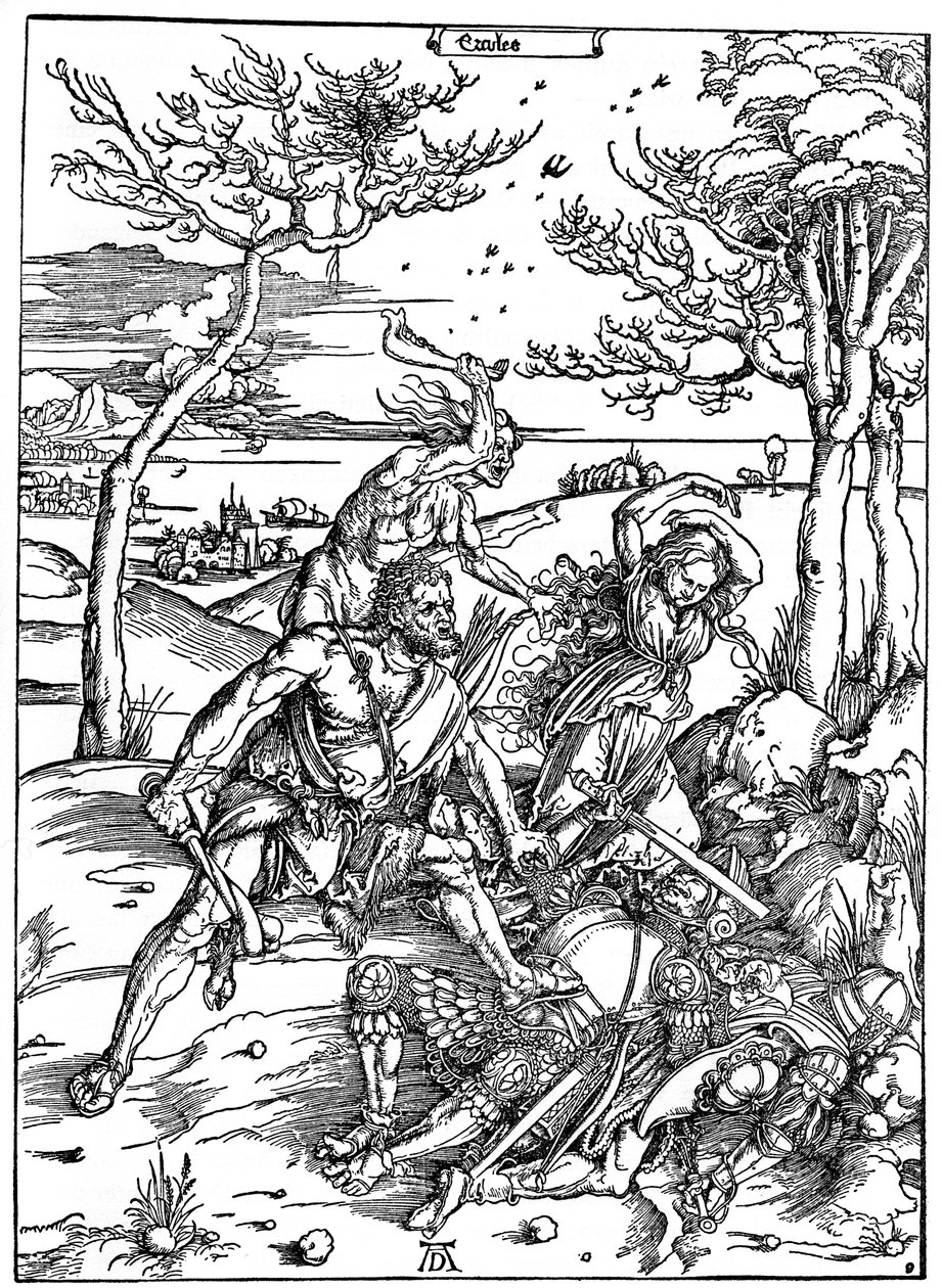 Hercules Killing the Molionides, c1496-1498, 1936 tekijältä Albrecht Dürer