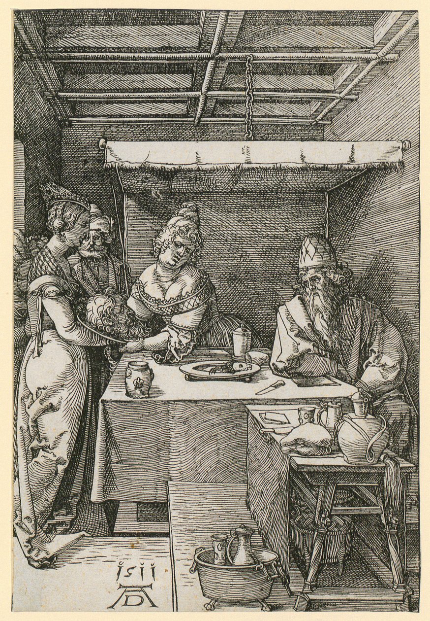 Herodias ottaa vastaan Johannesin pään tekijältä Albrecht Dürer