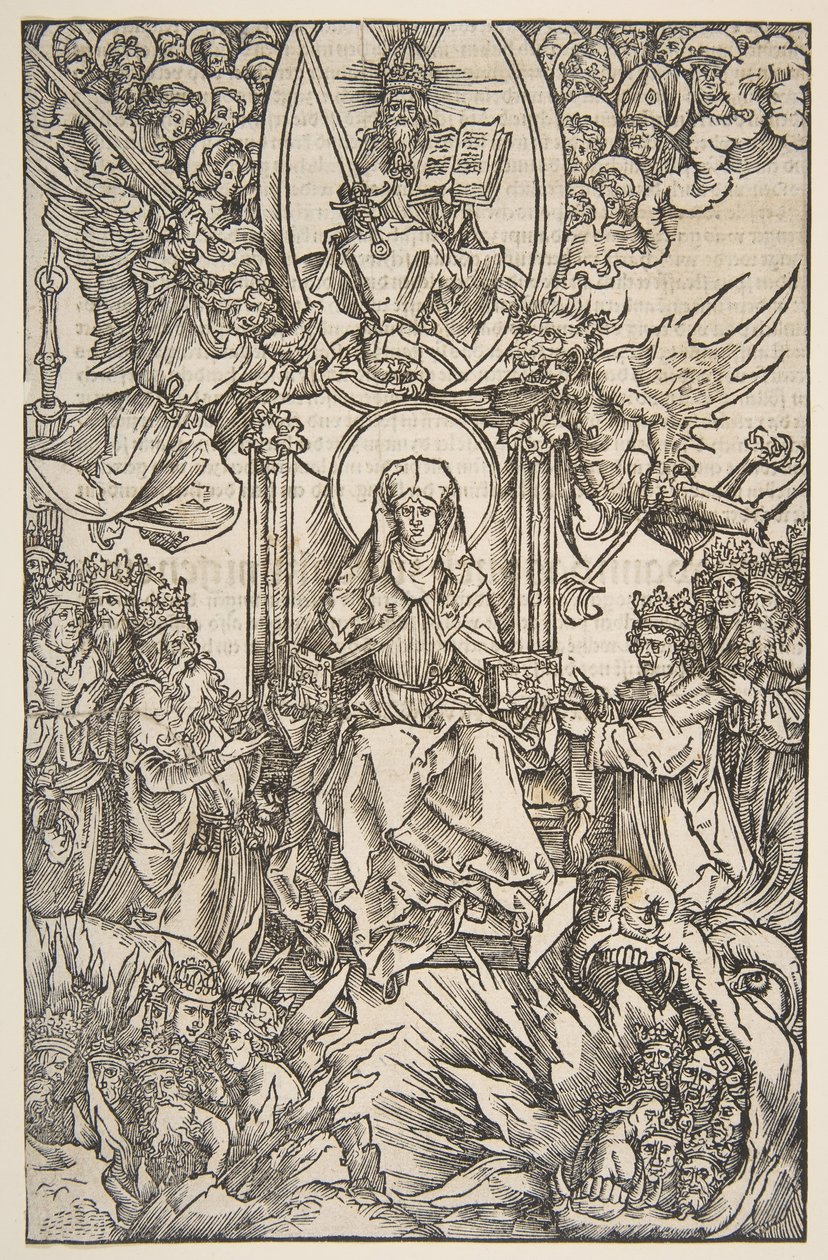 Kuvitus Revelationsista Sancte Birgitte, Koberger Nürnberg 1502 saksalainen teksti.n.d. tekijältä Albrecht Dürer