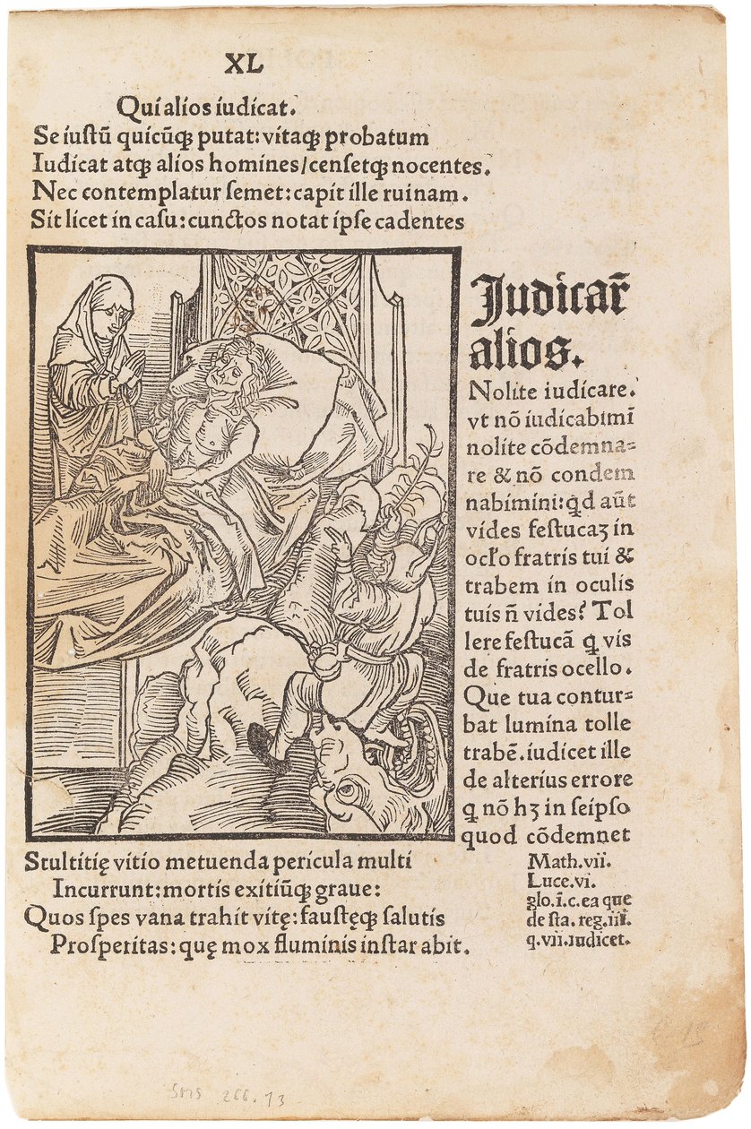 Kuvitus Sebastian Brantin kirjaan Hullujen laiva, 1494. tekijältä Albrecht Dürer