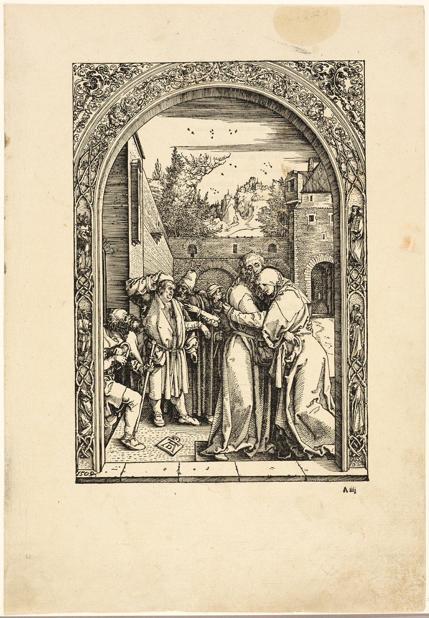 Joachim ja Pyhä Anna tapaavat Golden Gatessa, elokuvasta Neitsyt tekijältä Albrecht Dürer