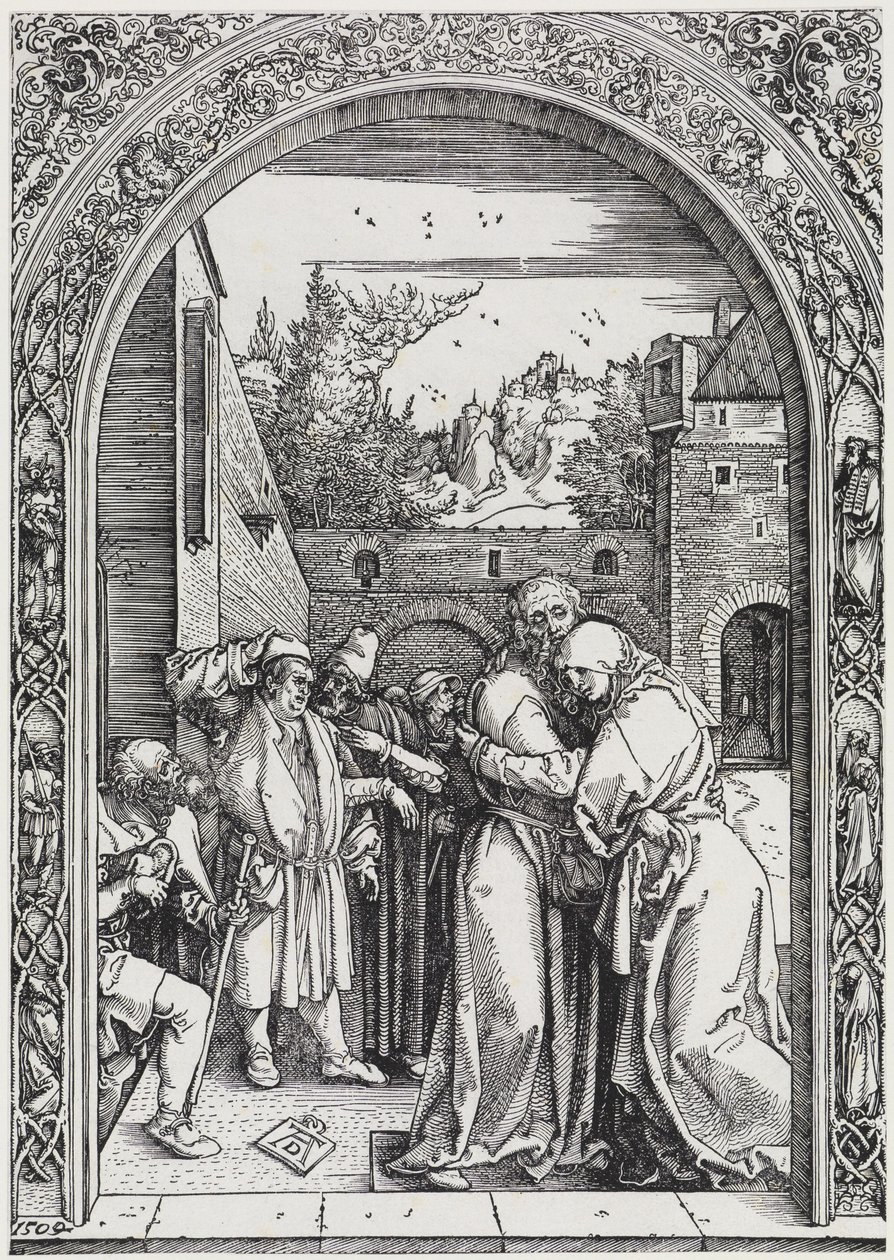 Joakim ja Anna Kultaisen portin luona tekijältä Albrecht Dürer