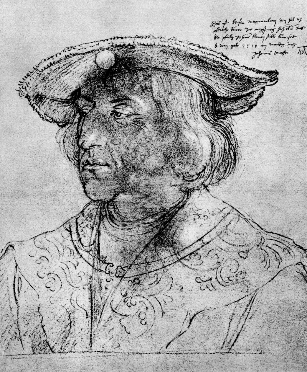 Keisari Maximilian I, 1518, 1936 tekijältä Albrecht Dürer