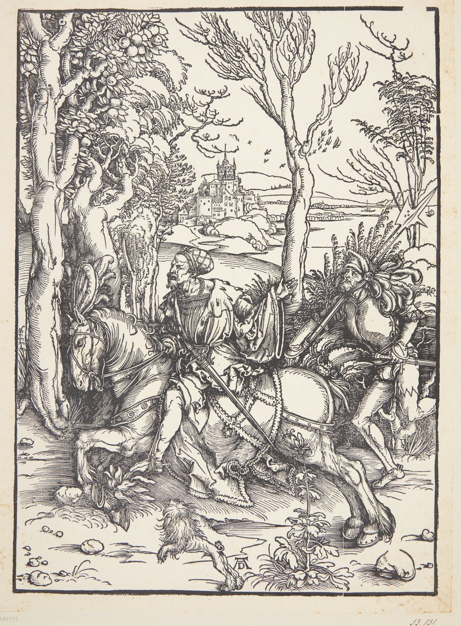 Ritari ja lansquenet tekijältä Albrecht Dürer