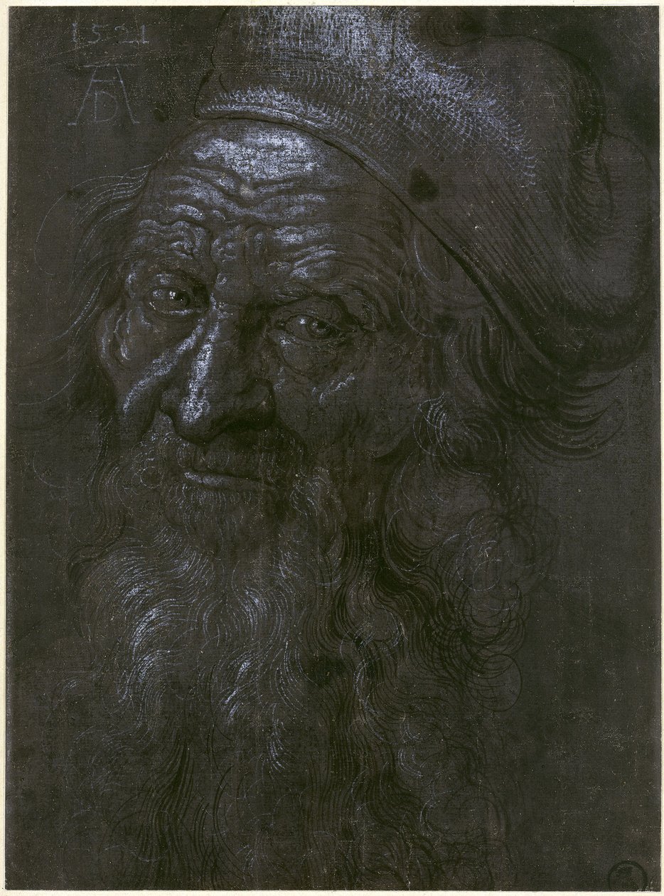 93-vuotiaan vanhuksen pää tekijältä Albrecht Dürer