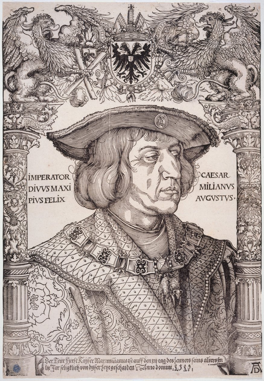 Keisari Maksimilian I (Bartsch 153) tekijältä Albrecht Dürer