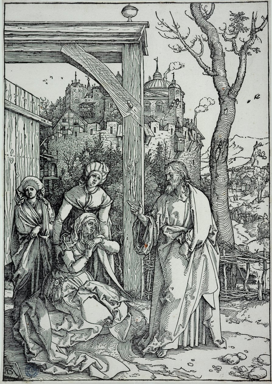 Neitsyen elämä: Jeesus jättää hyvästit äidilleen (Bartsch 92) tekijältä Albrecht Dürer