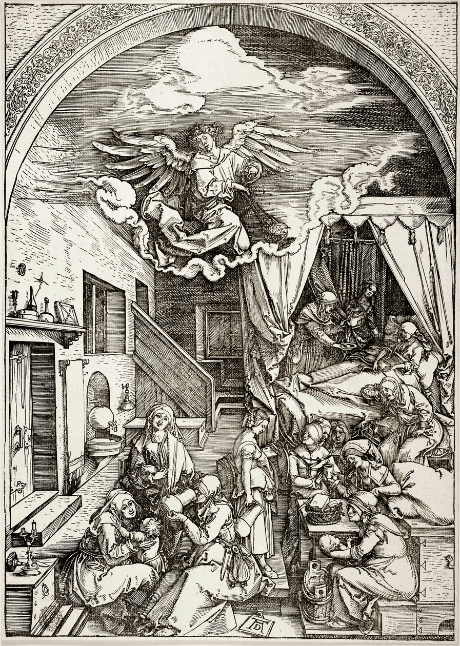 Neitsyt Marian elämä: Neitsyt Marian syntymä (Bartsch 80) tekijältä Albrecht Dürer