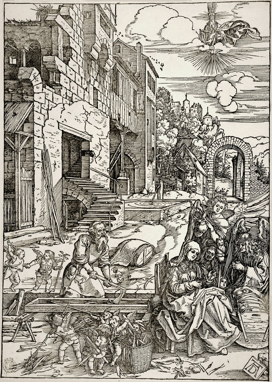 Neitsyt Marian elämä: Pyhän perheen oleskelu Egyptissä (Bartsch 90) tekijältä Albrecht Dürer
