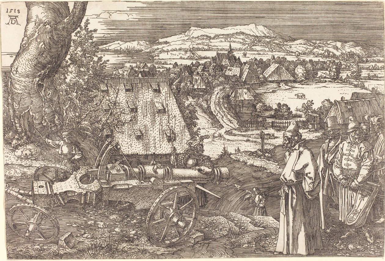 Maisema tykin kanssa, 1518 tekijältä Albrecht Dürer