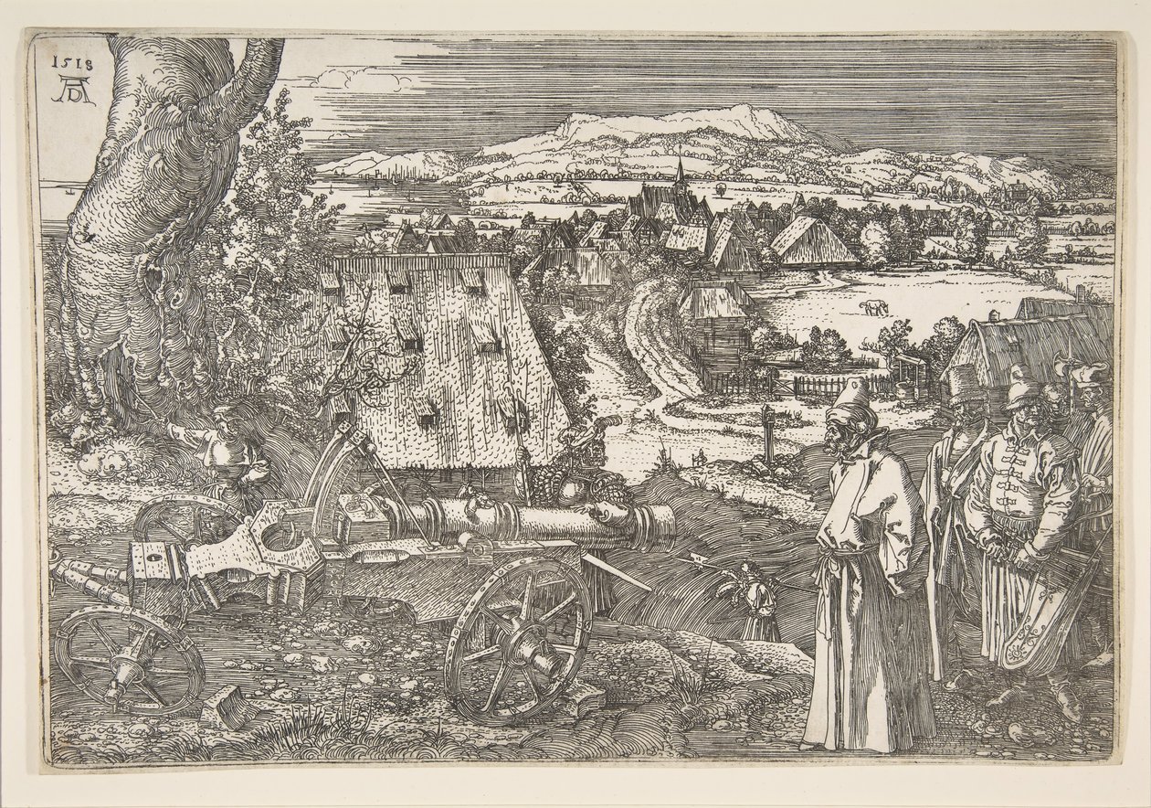 Maisema tykin kanssa, 1518. tekijältä Albrecht Dürer