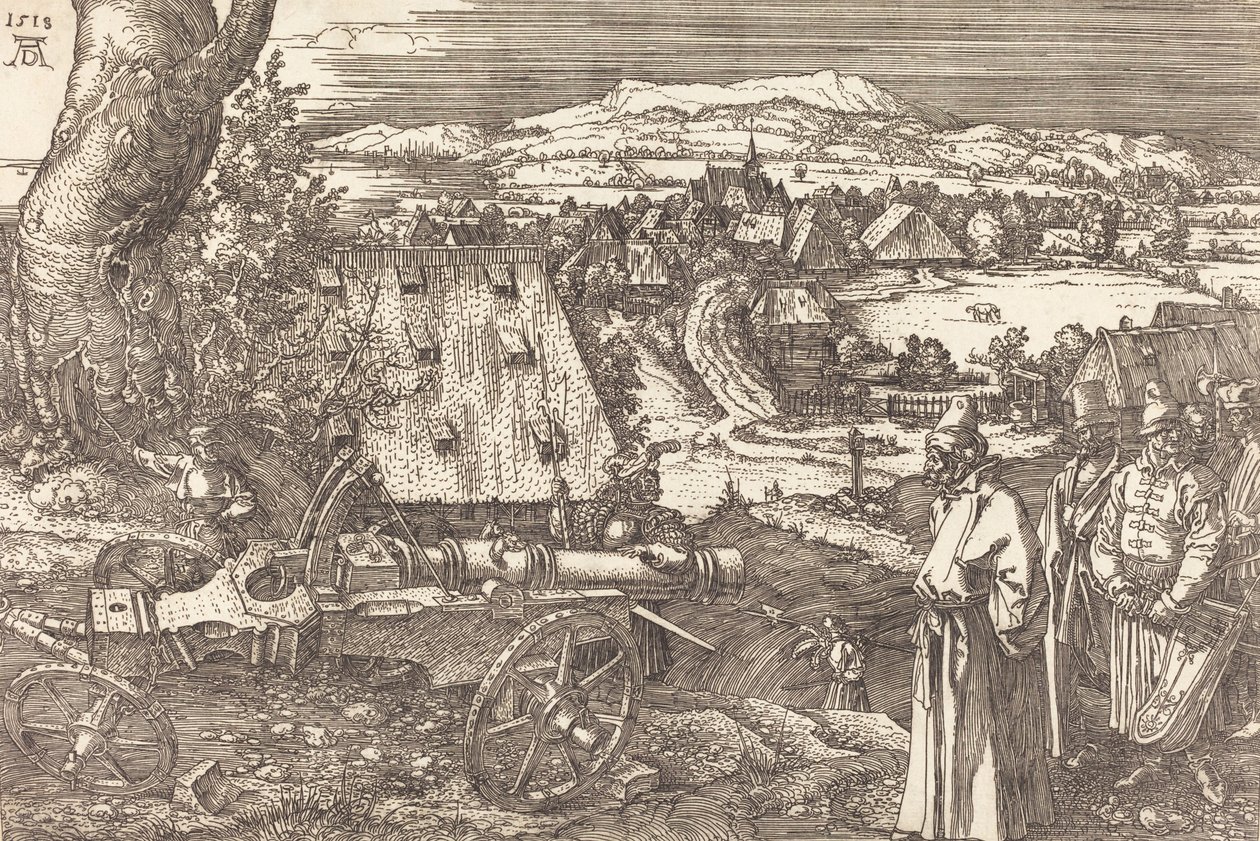 Maisema tykin kanssa, 1518. tekijältä Albrecht Dürer