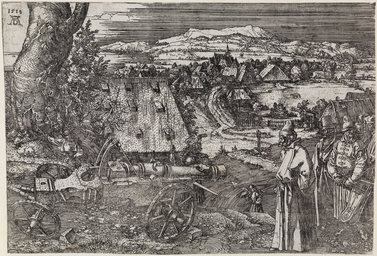 Maisema ja tykki (Suuri tykki; Tykki) tekijältä Albrecht Dürer