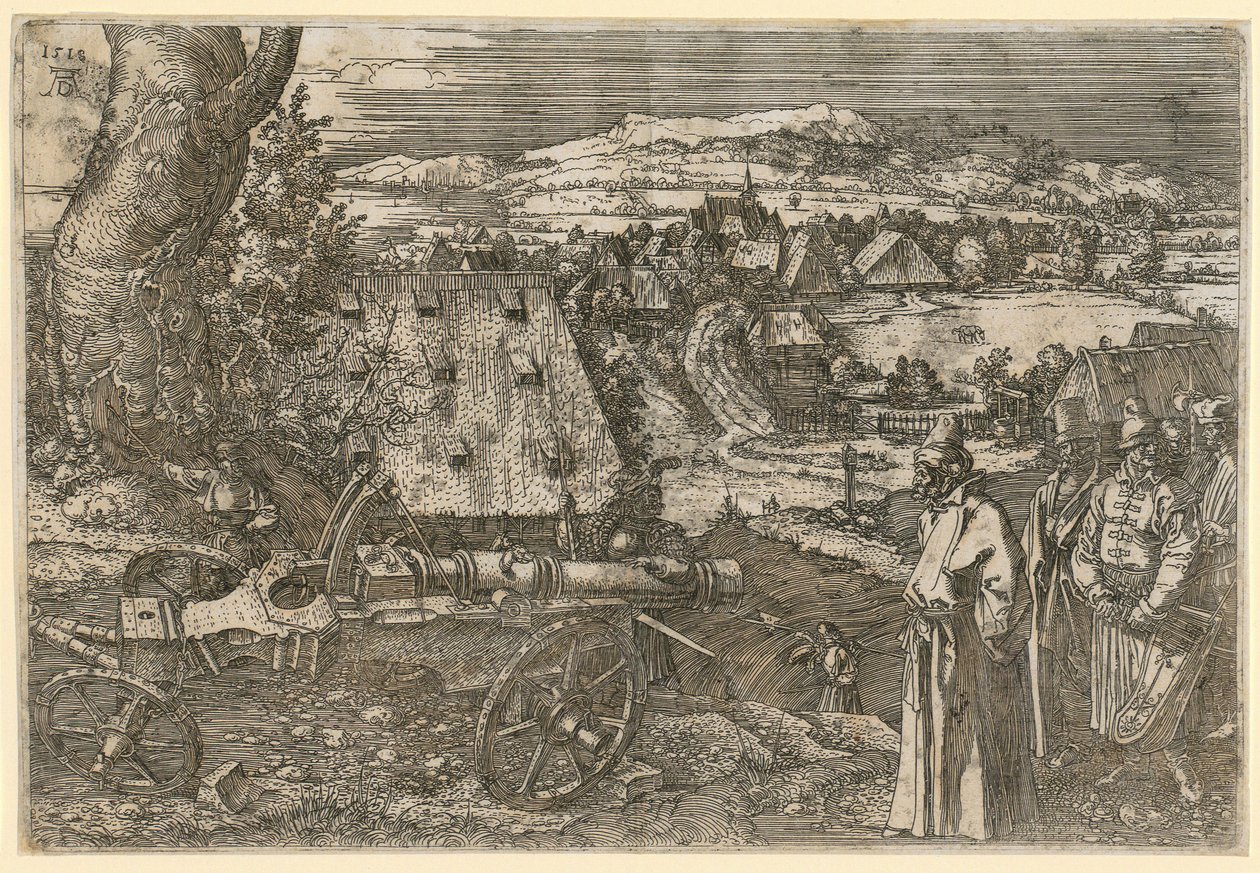 Maisema, jossa on tykki tekijältä Albrecht Dürer