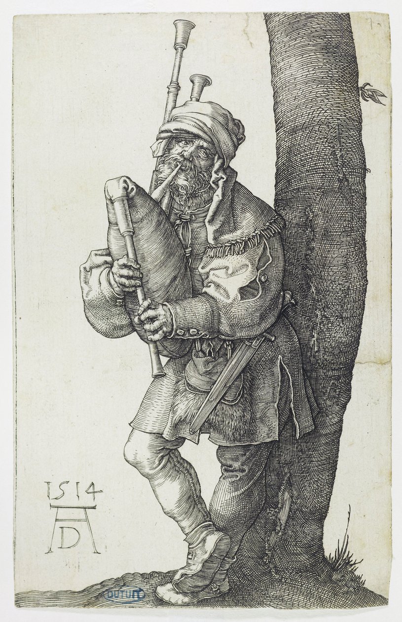 Säkkipillinsoittaja (Bartsch 91) tekijältä Albrecht Dürer