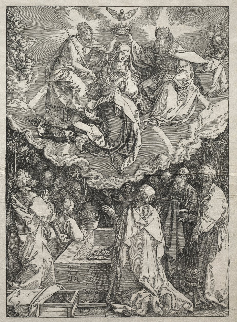 Neitsyen elämä: Neitsyt taivaaseenastuminen, 1504-1505. tekijältä Albrecht Dürer