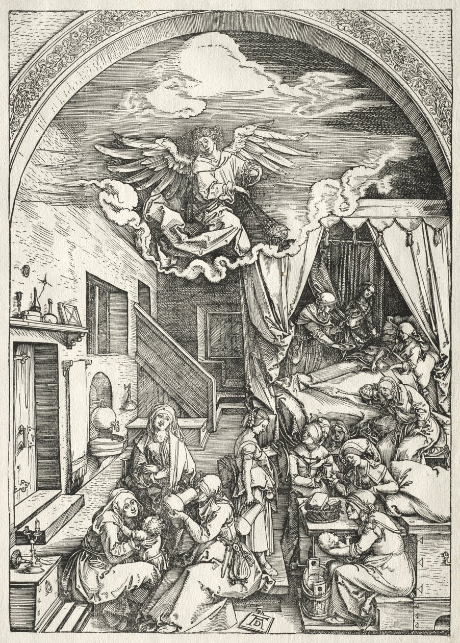 Neitsyen elämä: Neitsyen syntymä, 1504-1505. tekijältä Albrecht Dürer